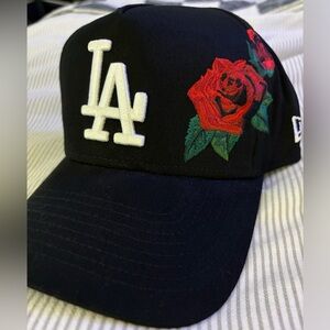 New Era Los Angeles Dodgers Rose Emblem 9FORTY A-Frame SnapBack Hat